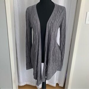 Spiegel Gray Open-Front Cable Knit Cardigan